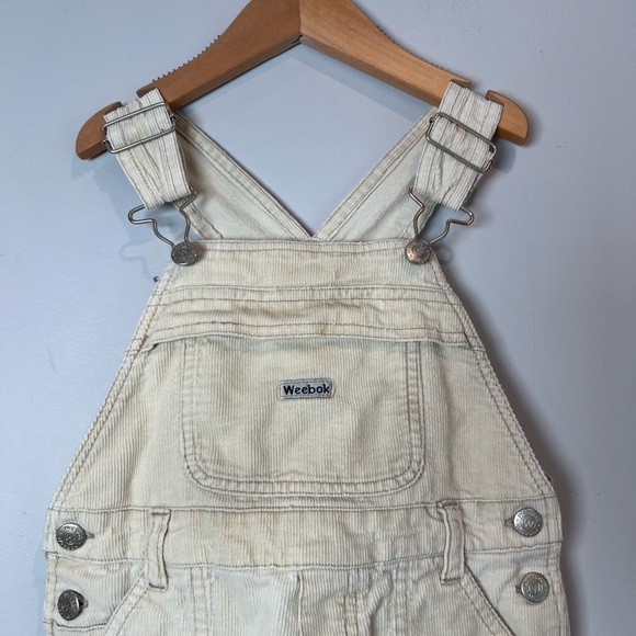 Vintage Weebok Overalls Cream Beige Neutral 2T - Picture 2 of 7